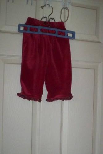 9M months red velour Ralph Lauren sleepers 3/6 girls Xmas pants