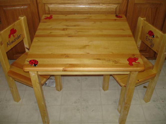 Custom kids table and chair sets, toy boxes, etc....