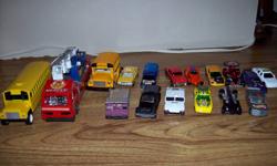 17 toy car set for sale in Truro
14 hotwheels and matchbox mix,2 buses and 1 fire truck.Plus service station garage.$10.firm.