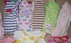 SUPER CUTE 22 PIECE LOT OF GIRLS 6-9 MONTH CLOTHES! EXCELLENT USED CONDITION!  INCLUDED IN THIS LOT IS THE FOLLOWING:
1. "OshKosh" 6-9 Month pink dress with matching bottoms/diaper cover. (three buttons down back and also ties in the back)
2. "Jenny & Me"