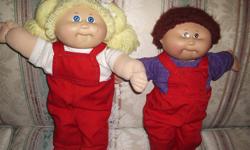 We are downsizing a family doll collection - this might make a nice Christmas gift. The girl's clothing is original as the white shirt has a lable on it -"Cabbage Patch Kids".  Her bottom is stamped Xavier Roberts '84.  Her neck says "Copy R 1978, 1982 -