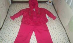 2pc Snow Suit with hood Sz 12 mths from JC Penney, brand name Okie Dokie, Pink in color, Never Worn Price Tag still attached $20.00 firm 578 9803