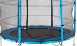 8ft trampoline, 3 years old. Pads are ripped and netting is ripped along the bottom. Could order replacement parts or use as is. Same model as this: