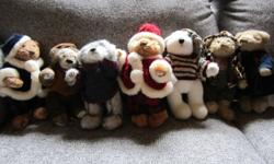 I have a collection of 7 little bears dressed in little outfits. I am asking $10 for the collection. These little bears would be cute little playmates for a child 5 years or older or to add that special touch to a teddy bear decorated child's room. Would