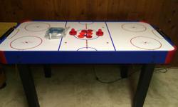 5ft x 2.5 ft
32 inches high
6 pucks
2 paddles
excellent shape
Can deliver