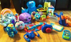 Fisher Price, activity robot, guitar, plain controller, home depot saw, lots of variety, excellent condition