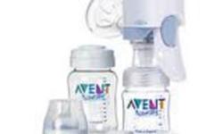 Avent Isis IQ Uno Electronic Breast Pump - Kit contains both the battery pack and wall plug, plus additional parts for manual use, additional bottles, and insulated bag, manuals, etc. Will also include an Avent 4 bottle Mircrowave Steam Sterilizer.