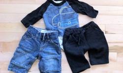 1 huge box of baby boy
Photos of a few items in like new condition
Gap outfit - shirt, jeans and sweats - 3months $15
Gap outfit - 6mo $10
Gap sleeper - 6 mo $10
Little Peanut sleeper - 6mo $10
MiniMuffin outfit - 3mo $7
Gap snowsuit - 3mo $7
Have listed
