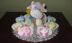Looking for a unique baby shower gift
This is a beautiful baby cow cupcake platter.
Made with tender loving care
Also:
Three Rose Bud Diaper Cake
$25.00
If you have any questions please feel free to email me
or call (519) 247-3804
Thanks Janie