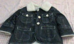 Baby Gap jean jacket. Lined inside so it is warm. size 12-18 months. $5.00 OBO
Ad will be removed when sold!