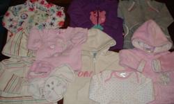I have for sale some baby girl clothes size 6-12 months.  They are all very clean (no stains, rips or visible signs of wear) and they come from a clean and smoke free home.
 
This lot includes GAP, Old Navy, OshKosh and The Children's Place.
- 6 zippered