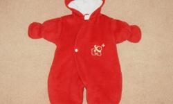 Cute unisex red snowsuit - size 0-6 months - in very good condition.  Has little ears and a tiny tail.  Zips up plus a one snap overlay.
 
Non-smoking home in Sherwood Park.