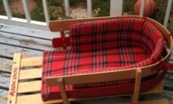 Sled in very good condition with custom made flannel cushion. May be possible to deliver to Lethbridge if you're willing to wait a bit.
This ad was posted with the Kijiji Classifieds app.
