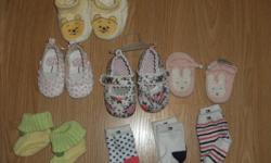 HUNDREDS of dollars worth of clothing and shoes. Buy separately or $50 for whole bag. Here is a list of the items and sizes. Everything is in excellent condition and barely worn. Some never worn at all.
 
Pic 1: 3 pairs of slippers sz 0-6 months - winnie