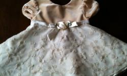 Like New
Gold Dress with beautiful embroidery 6 mos $5
2 Dresses 1 Pink 1 White $5 for both
Please see other items