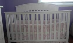 Beautiful white Graco Charelston 4 in 1 convertible crib for sale. Perfect for a boy or girl! Included girl bumper pad and crib skirt. Asking $200.
Please call Belinda @ 905-650-8798