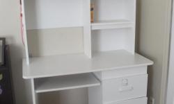 these Items are new, very nice for a girl school age, Desk with 3 drawers and a shelf for laptop + chair.
the Bed still in very good condition, with 2 big drawers to store pajamas & other Items, same color White.