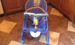 Bouncy/Vibrating Chair.
This chair was my daughters favorite. It allows child to sit up enough to see what's happening, or converts to rock. Vibrates and has hanging toys to entertain. Toys included. From a smoke free home.
This ad was posted with the