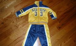 Brand new, navy blue/yellow/white, size 3/6 months, never worn.  Tag clip still attached!  Would make a great baby gift.
