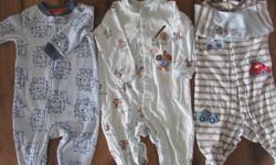 Reduced!!**
*Boys 12mth Sleepers!*
5 Sleepers.
-Blue fuzzy with lions is "carters" sz. 12mth
-2 Cotton are "Peckle" sz. 12mths.
-2 pc. fleece with spaceships etc. sz. 12mth
-2 pc. "Little Tikes" fuzzy sz. 12-18mth ( Elastic in these pants has been cut