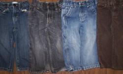 All are in excellent condition! $3 each or take all 4 for $10!
From left to right:
- Old Navy dark blue jeans
- Gap black jeans
- Old Navy light blue carpenter jeans
- Old Navy brown cords
Possible delivery on $5+ orders. *Will remove ad once sold*