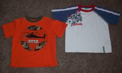 Orange t-shirt kloz for kids size 5 - $3,
White monster truck t-shirt kloz for kids size 5 - $3