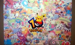 I have a Brand New Pokemon Large Wall Sticker for sale! This shows most if not all Pokemon characters and is in excellent condition and would look great in your child's room or to give as a gift.
The dimensions are approximately 16 inches long by 10.8