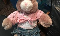 Like new build a bear bunny rabbit in a very sweet outfit that includes shoes.