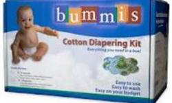 For Girl
BUMMIS Organic Cotton Diapering Kit
            GOOD CONDITION
Included:
5 small waterproof diaper covers ( 8-15 lb )
3 medium waterproof diaper covers ( 15-30 lb )
24 infant prefold diapers
1 user guide