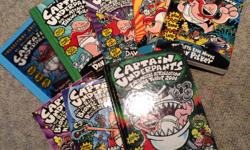Three hardcover and five paperbacks in good condition. One owner. Captain Underpants epic novels 1 through 7 and 11. Riverside South.
