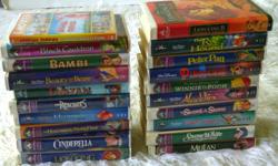 19 videos and one DVD which has 6 kids movies on it, lot sale