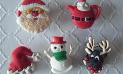 Set of 5 Christmas shoe charms for Crocs or as magnets.
Set of 10 $8.
Great for parties, favors, cupcake toppers, Christmas crackers & more!
Over 30 themes available.