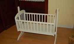 White cradle, excellent shape, $40.00. It has been disassembled and put back in it's original box.