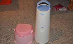 Asking 10$ each.  Both Items are Safety First Brand.  Diaper diposer takes Genie II cartridges.  Potty can be used as stand alone, or child seat to go over the toilet.