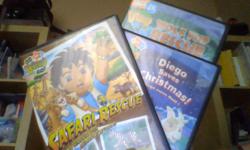 Safari Rescue, Wolf Pup Rescue and Diego Saves Christmas. $5 for the 3 or $2 each. My kids have outgrown them.