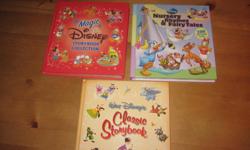 Set of 3 thick hardcover Disney books with multiple stories inside. In excellent condition (2 books never used). From a pet-free, smoke-free home. All three for $10.