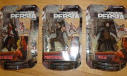 Toys with play action & accessories. Please see pics for details. This set includes Zolm & 2 Prince Dastan figs with differing poses, clothing & accessories. These new & unopened toys retail for $47.97 plus taxes. We would like $12 for this set but will
