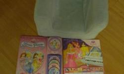 Wonderful items for anyone who loves Disney Princess. Two musical books that are like new, one large story book, CD player with one CD, Barbie night light that changes color and a foam Cinderella chair in excellent condition. From a clean, smoke free