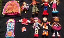 Groovy Girls dolls for sale as collection or smaller groups.
Featuring: Ellie May (cowgirl), Cinder Sue (Halloween), Garnet Glitterbella, Dari (small scale), Kayla, Kalvin (boy doll), Vanessa. Also an additional skirt and letterman jacket. Groovy Girl
