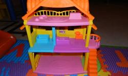 Your little girl loves Dora the Explorer, well here is the lot you've been looking for. It includes Dora house with all pieces (table, chairs, fridge, counter, toilet, sofa, dora doll, and puppy). Mega bloks Dora's Royal Adventure and  Mega bloks Dora