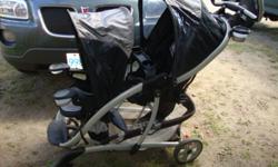 Double Stroller in great condition, kids are to  big for it now. No rips.
Has bar for front so you can have two car seats front and back.
 
Nothing wrong with it just not needed any more!!
If interested please email me!!