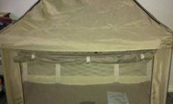 Eddie Bauer deluxe playpen with tent, bassinet, change table and privacy panel. It comes with the carrying case. Is in excellent condition from a smoke free home. Was only used for travel.
This ad was posted with the Kijiji Classifieds app.