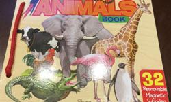 Illustrated T.S. Shure Animals wooden magnetic book is the perfect way of learning about animals. Colourfully detailed wooden book features removable illustrated wooden magnets representing many different animals. The animals wooden magnetic book is great
