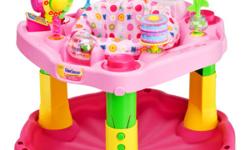 The Evenflo Exersaucer Baby Activity Center 123 Tea for Me is a safe alternative to walkers. Your little princess will love the adorable tea party theme. She can rock, spin or bounce in a safe environment while achieving important developmental