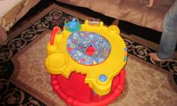 Super Saucer Baby Bouncer.
Baby Bouncer is in really good condition but is missing a couple of parts.
Still an excellent baby bouncer - sturdy, built to last, and the price is right.
Adjustable.
Denise.