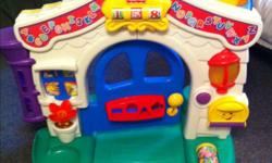 In good clean condition from smoke free home.
Fisher Price Description:
Welcome home! This is a Fisher-Price house that?s full of fun ? and full of great ways for baby to laugh and learn. From A-B-C?s and 1-2-3?s to fascinating everyday experiences, the