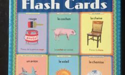 Box of 56 high quality flash cards. beautiful pictures teach basic French vocabulary. French on one side, English on other side.