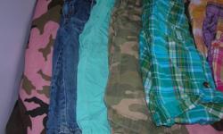 They are all 4t all like new.  11 items, shorts , capris and dress. Great for next year.