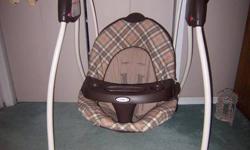Graco  6 speed swing. Battery operated. Soothing music. Teddybear mobile.
Perfect condition, only used 4 times.
Asking $50.00