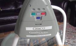 I have a Graco Swing for sale....in good condotion. The seat adjusts to diffrent hights, 6 speeds, auto timer and music.Fabric comes off,for washing. Non smoking house.